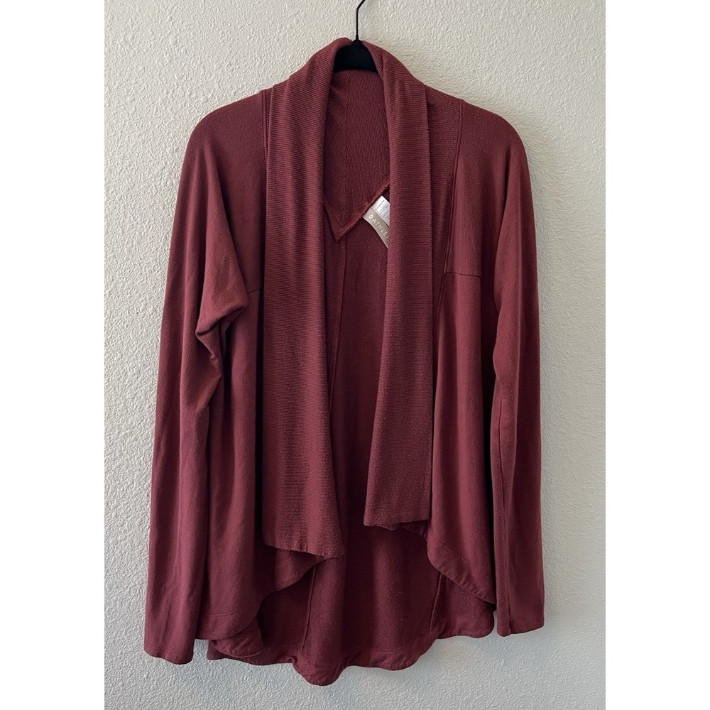Athleta Wrap Sweater Women's Small Nirvana Wrap Burgundy Comfy Cozy Lounge Top